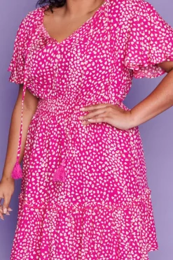 Lorraine Designs Casual Dresses | Fit & Flare Dresses*Kimberley Pink Spots Dress