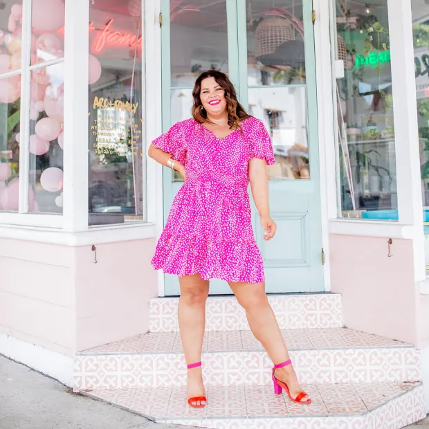 Lorraine Designs Casual Dresses | Fit & Flare Dresses*Kimberley Pink Spots Dress