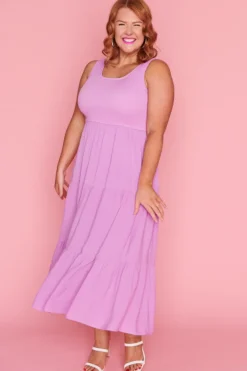 Lorraine Designs Fit & Flare Dresses | Midi Dresses*Krystie Lilac Shirred Dress