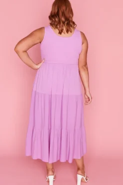 Lorraine Designs Fit & Flare Dresses | Midi Dresses*Krystie Lilac Shirred Dress