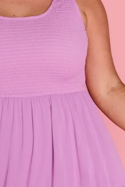 Lorraine Designs Fit & Flare Dresses | Midi Dresses*Krystie Lilac Shirred Dress