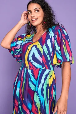 Lorraine Casual Dresses | Fit & Flare Dresses*Kyle Rainbow Zebra Dress