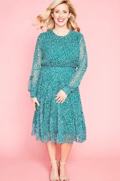 Lorraine Designs Fit & Flare Dresses | Cocktail Dresses*Lacey Green Spots Dress