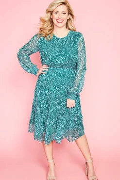 Lorraine Designs Fit & Flare Dresses | Cocktail Dresses*Lacey Green Spots Dress