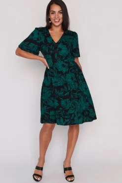 Lorraine Designs Casual Dresses | Knee Length Dresses*Leesa Midnight Green Dress