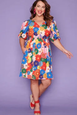 Lorraine Designs Casual Dresses | Fit & Flare Dresses*Let's Get Loud Hippy Floral Dress