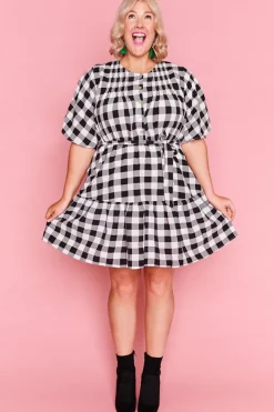 Lorraine Casual Dresses | Fit & Flare Dresses*Liam Black Gingham Dress