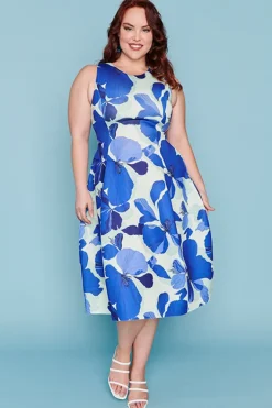 Lorraine Designs Fit & Flare Dresses | Cocktail Dresses*Lucca Blue Hibiscus Party Dress