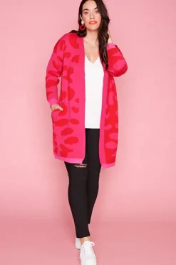Lorraine Designs Knits & Cardigans*Lucy Pink & Red Cardi