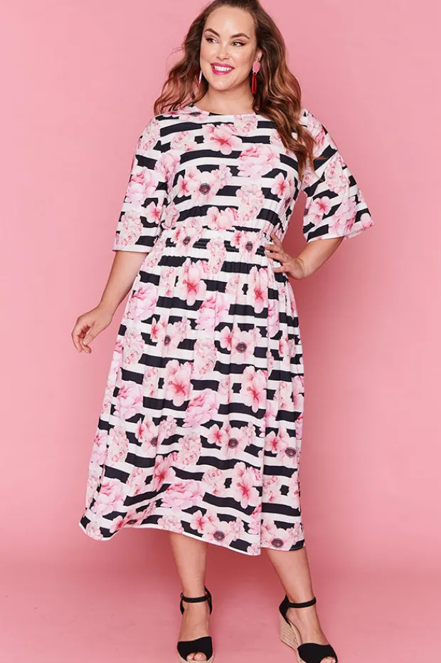 Lorraine Designs Casual Dresses | Fit & Flare Dresses*Lulu Stripe Floral Dress