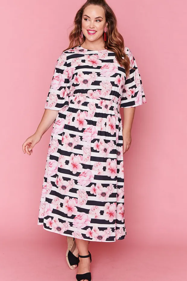 Lorraine Designs Casual Dresses | Fit & Flare Dresses*Lulu Stripe Floral Dress