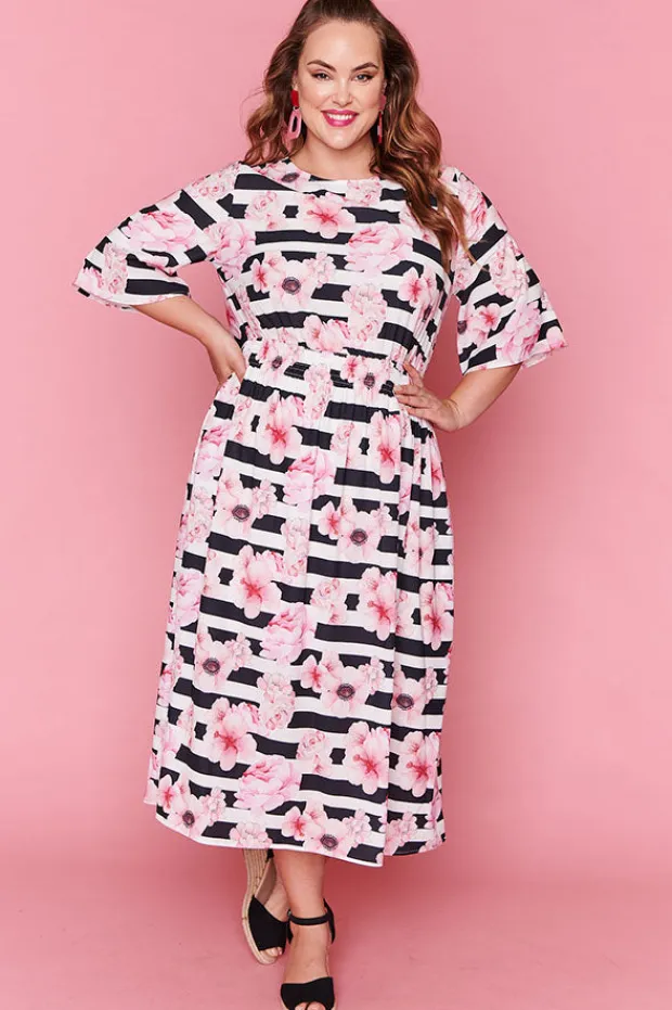 Lorraine Designs Casual Dresses | Fit & Flare Dresses*Lulu Stripe Floral Dress