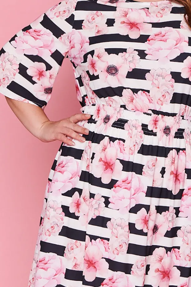 Lorraine Designs Casual Dresses | Fit & Flare Dresses*Lulu Stripe Floral Dress