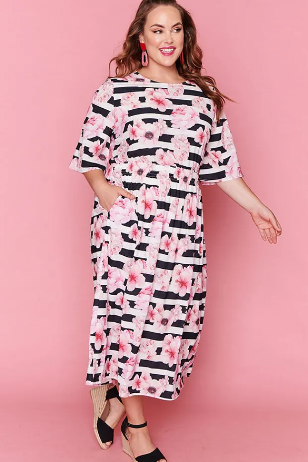 Lorraine Designs Casual Dresses | Fit & Flare Dresses*Lulu Stripe Floral Dress