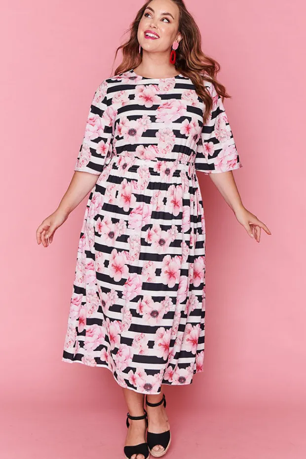 Lorraine Designs Casual Dresses | Fit & Flare Dresses*Lulu Stripe Floral Dress
