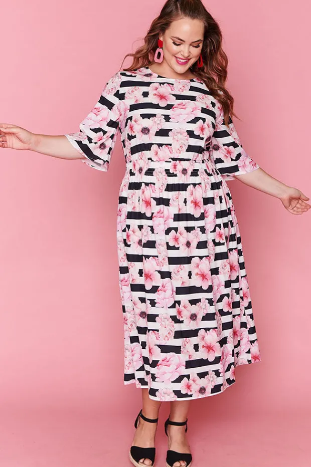 Lorraine Designs Casual Dresses | Fit & Flare Dresses*Lulu Stripe Floral Dress