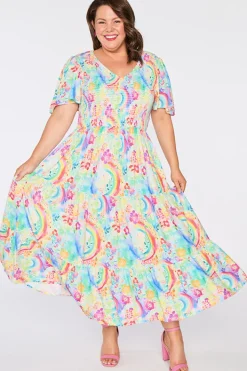 YD International Casual Dresses | Fit & Flare Dresses*Lynette Rainbow Garden Dress