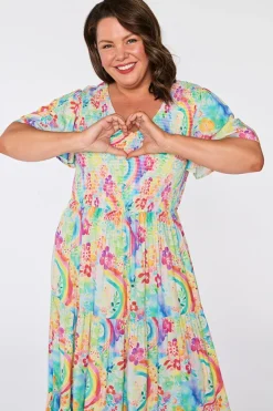 YD International Casual Dresses | Fit & Flare Dresses*Lynette Rainbow Garden Dress