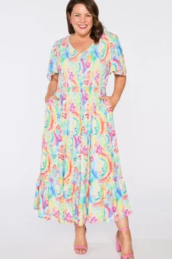 YD International Casual Dresses | Fit & Flare Dresses*Lynette Rainbow Garden Dress