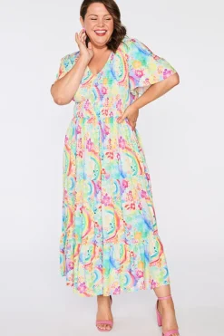 YD International Casual Dresses | Fit & Flare Dresses*Lynette Rainbow Garden Dress