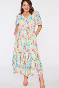 YD International Casual Dresses | Fit & Flare Dresses*Lynette Rainbow Garden Dress