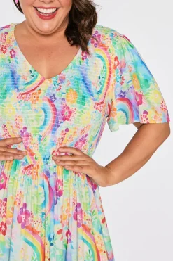 YD International Casual Dresses | Fit & Flare Dresses*Lynette Rainbow Garden Dress