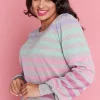 Label of Love Knits & Cardigans*Mackenzie Silver Multi Stripe Jumper