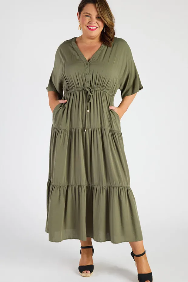 Lorraine Designs Casual Dresses | Fit & Flare Dresses*Maddie Khaki Dress