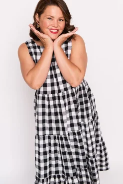 Lorraine Designs Fit & Flare Dresses | Midi Dresses*Maisy Black Gingham Dress