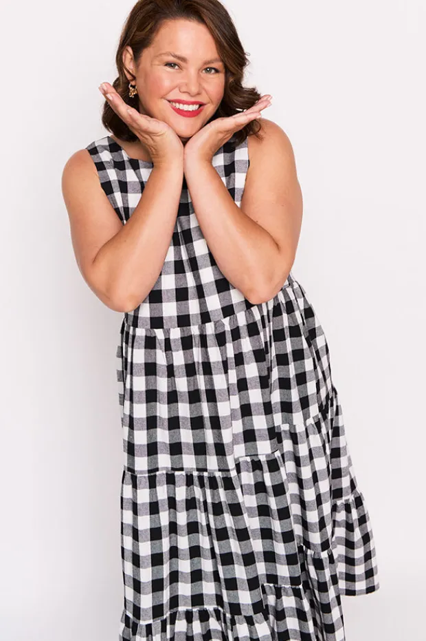 Lorraine Designs Fit & Flare Dresses | Midi Dresses*Maisy Black Gingham Dress