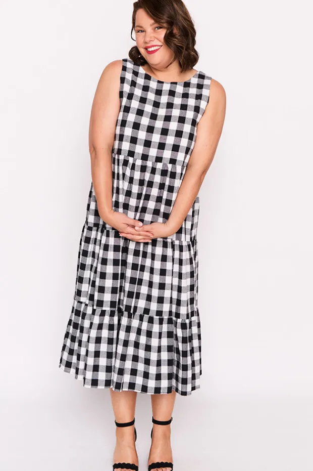 Lorraine Designs Fit & Flare Dresses | Midi Dresses*Maisy Black Gingham Dress