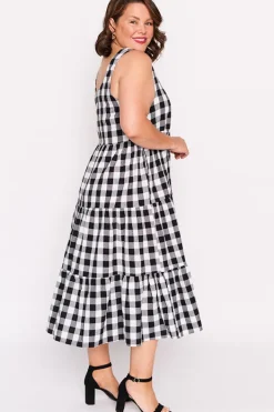 Lorraine Designs Fit & Flare Dresses | Midi Dresses*Maisy Black Gingham Dress