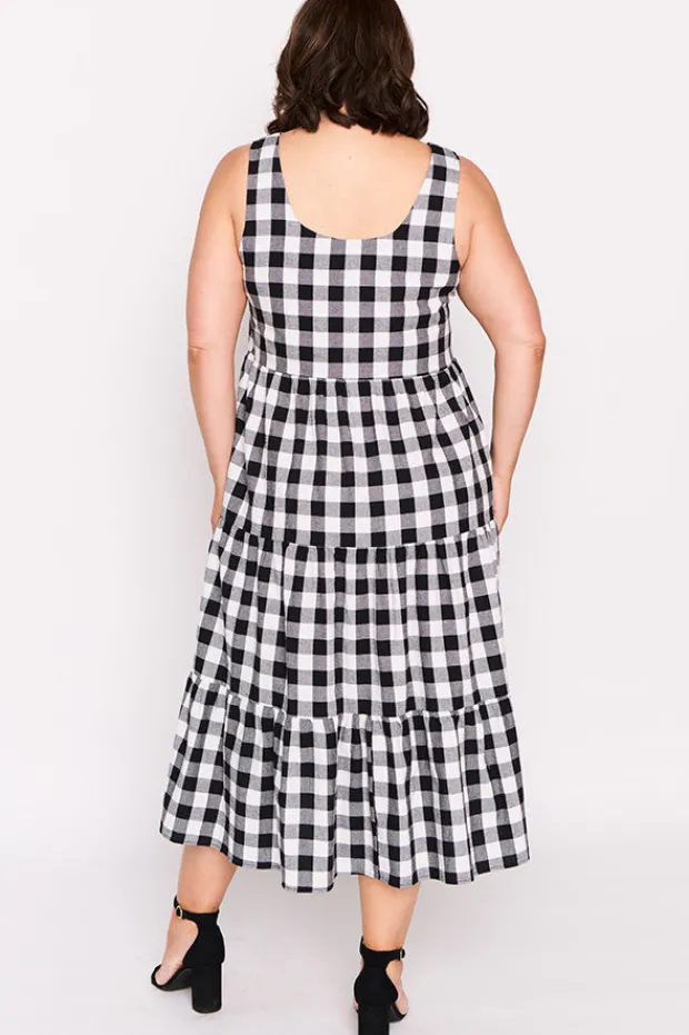 Lorraine Designs Fit & Flare Dresses | Midi Dresses*Maisy Black Gingham Dress