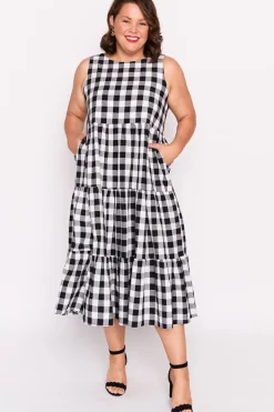 Lorraine Designs Fit & Flare Dresses | Midi Dresses*Maisy Black Gingham Dress