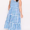 Lorraine Designs Midi Dresses | Fit & Flare Dresses*Maisy Cobalt Gingham Dress