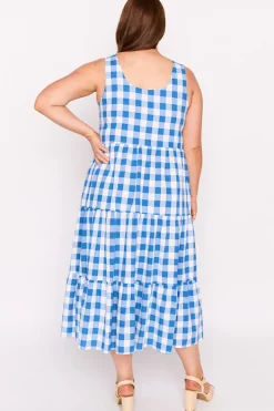 Lorraine Designs Midi Dresses | Fit & Flare Dresses*Maisy Cobalt Gingham Dress