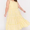 Lorraine Designs Fit & Flare Dresses | Midi Dresses*Maisy Yellow Gingham Dress