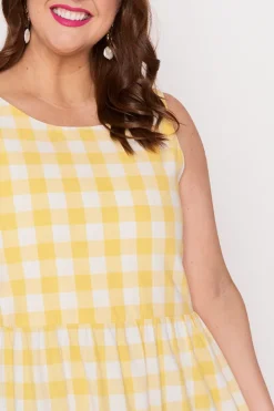 Lorraine Designs Fit & Flare Dresses | Midi Dresses*Maisy Yellow Gingham Dress