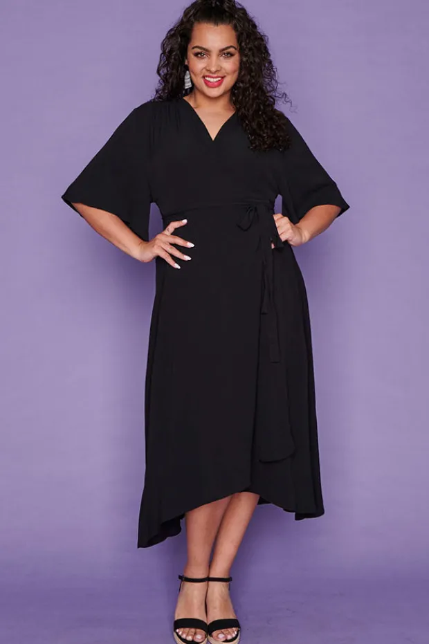 Lorraine Designs Casual Dresses | Fit & Flare Dresses*Mandy Black Wrap Dress