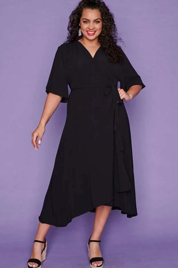 Lorraine Designs Casual Dresses | Fit & Flare Dresses*Mandy Black Wrap Dress