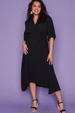 Lorraine Designs Casual Dresses | Fit & Flare Dresses*Mandy Black Wrap Dress