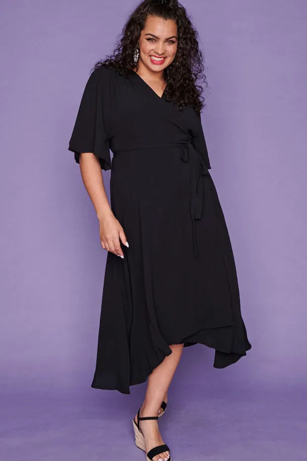 Lorraine Designs Casual Dresses | Fit & Flare Dresses*Mandy Black Wrap Dress