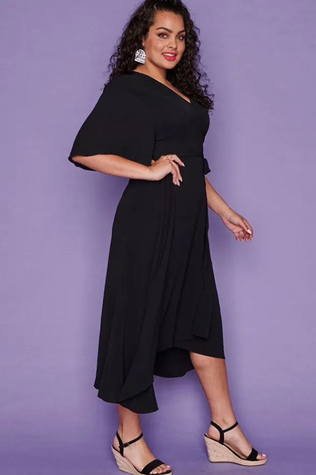 Lorraine Designs Casual Dresses | Fit & Flare Dresses*Mandy Black Wrap Dress