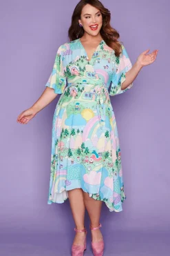 Lorraine Designs Casual Dresses | Fit & Flare Dresses*Mandy Christmas Village Wrap Dress