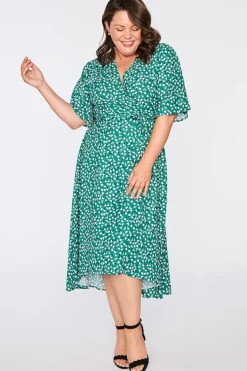 Lorraine Designs Casual Dresses | Fit & Flare Dresses*Mandy Green Floral Wrap Dress