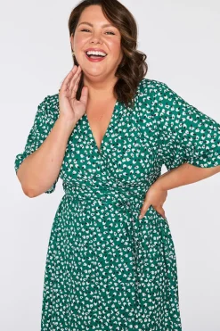 Lorraine Designs Casual Dresses | Fit & Flare Dresses*Mandy Green Floral Wrap Dress