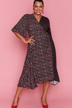 Lorraine Designs Casual Dresses | Fit & Flare Dresses*Mandy Spots & Blossoms Wrap Dress