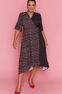 Lorraine Designs Casual Dresses | Fit & Flare Dresses*Mandy Spots & Blossoms Wrap Dress