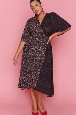Lorraine Designs Casual Dresses | Fit & Flare Dresses*Mandy Spots & Blossoms Wrap Dress