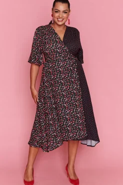 Lorraine Designs Casual Dresses | Fit & Flare Dresses*Mandy Spots & Blossoms Wrap Dress